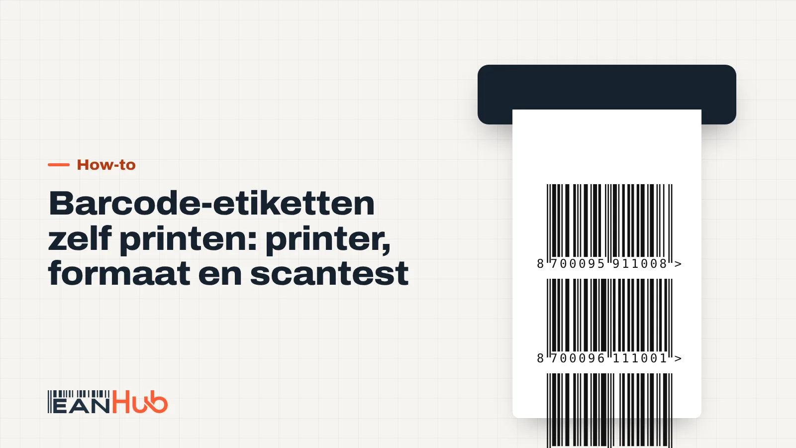 Thermische etiketprinter die een etiket met een EAN-13-barcode uitvoert